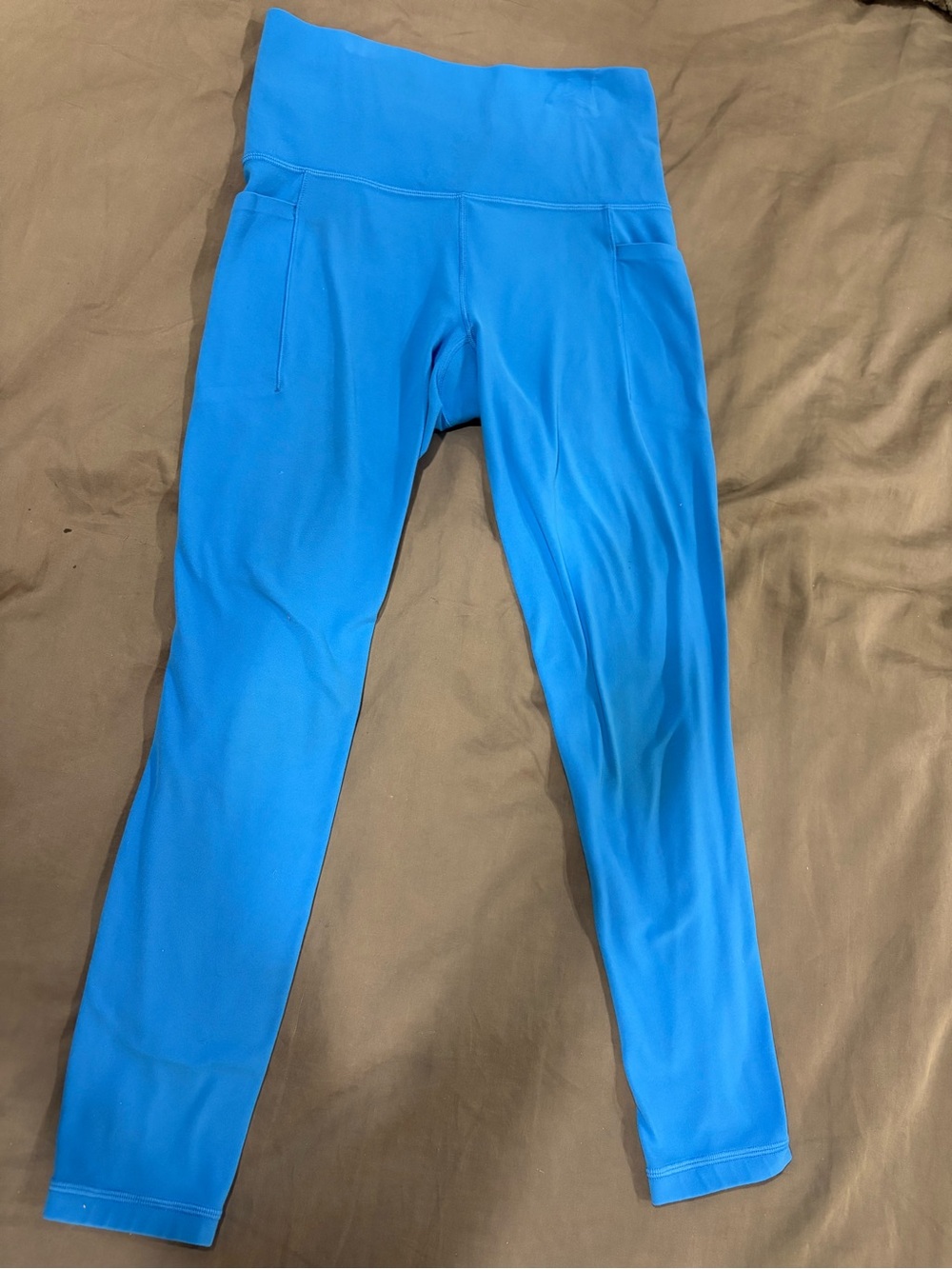 Athleta salutation stash 7/8 tight Bright Blue High-Waist Athletic Leggings